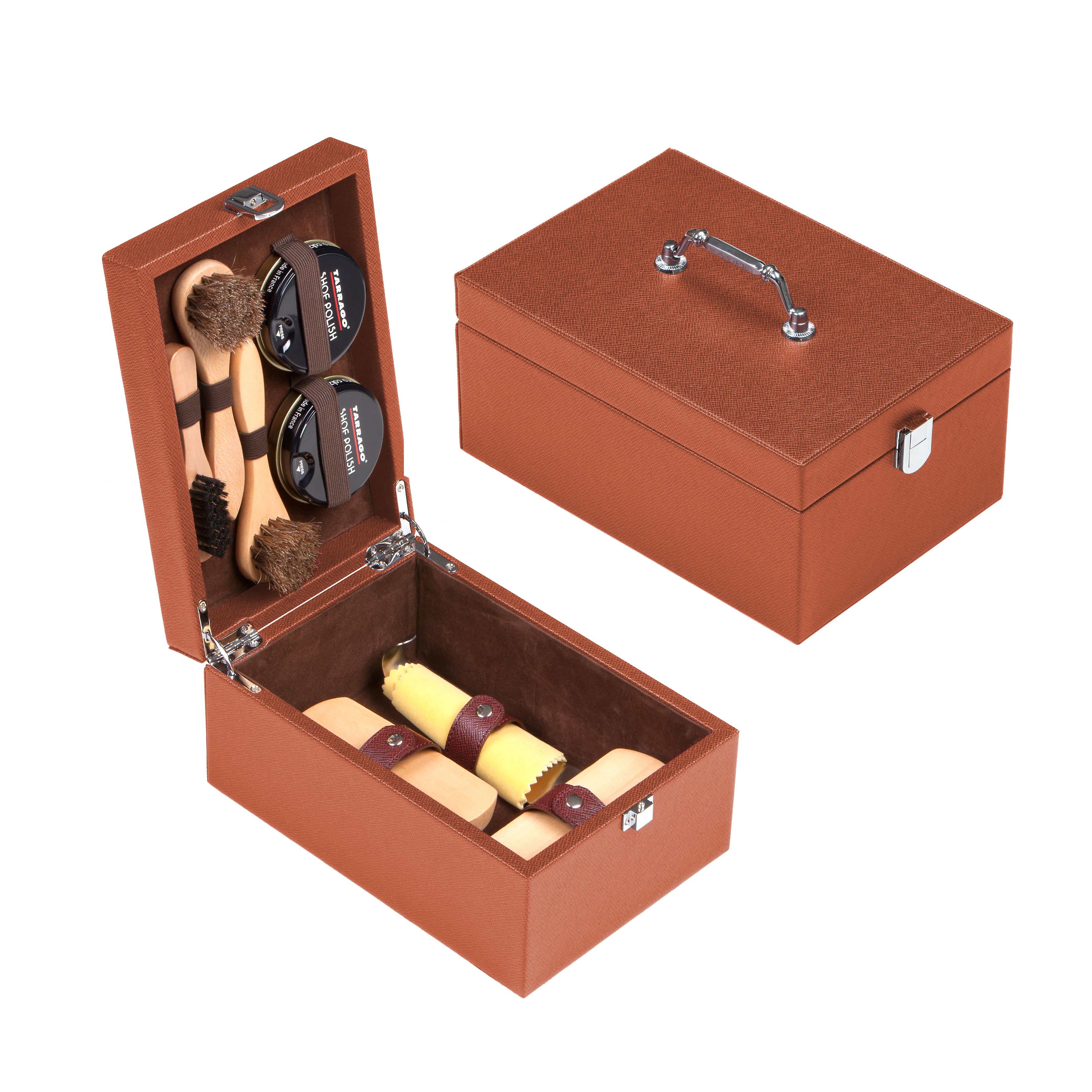 Tarrago Shoe Care Luxury Kit Wooden Brown case