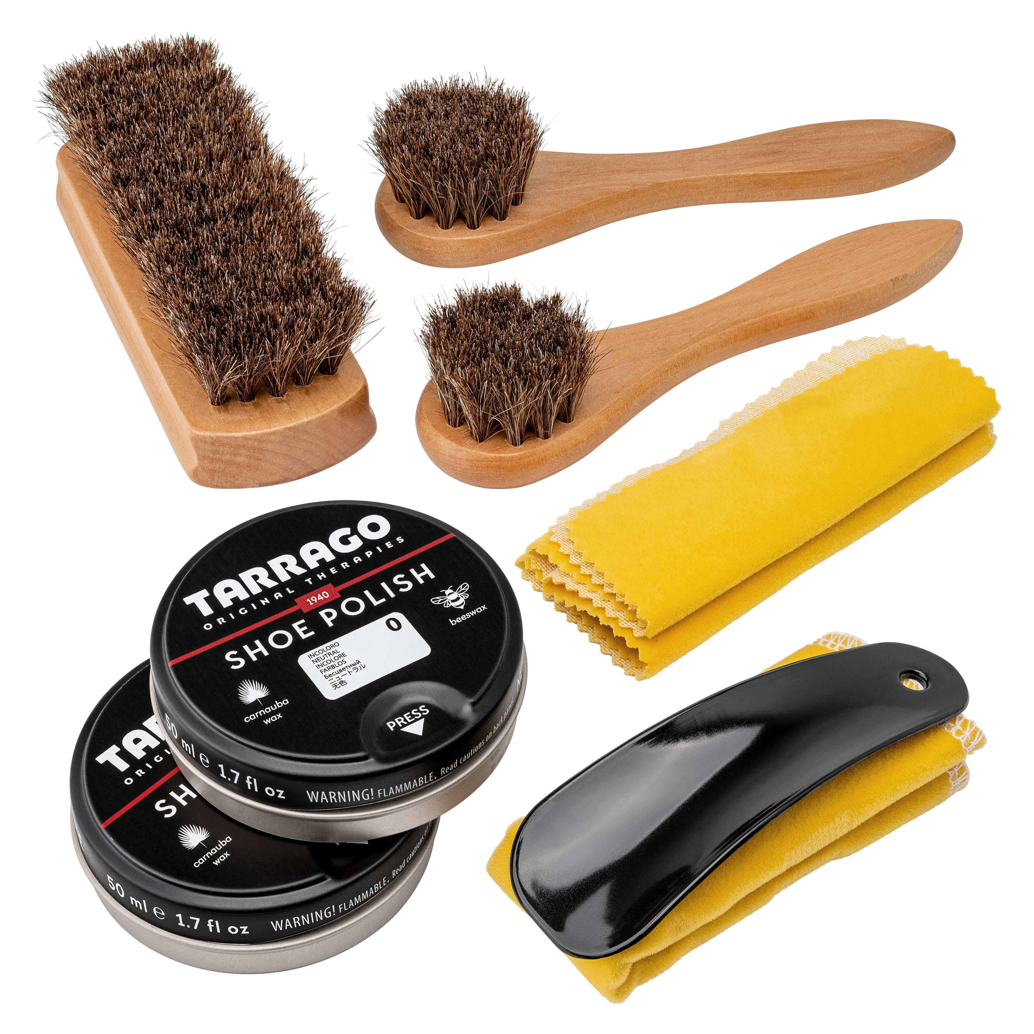Black Shoe Care Travel Kit