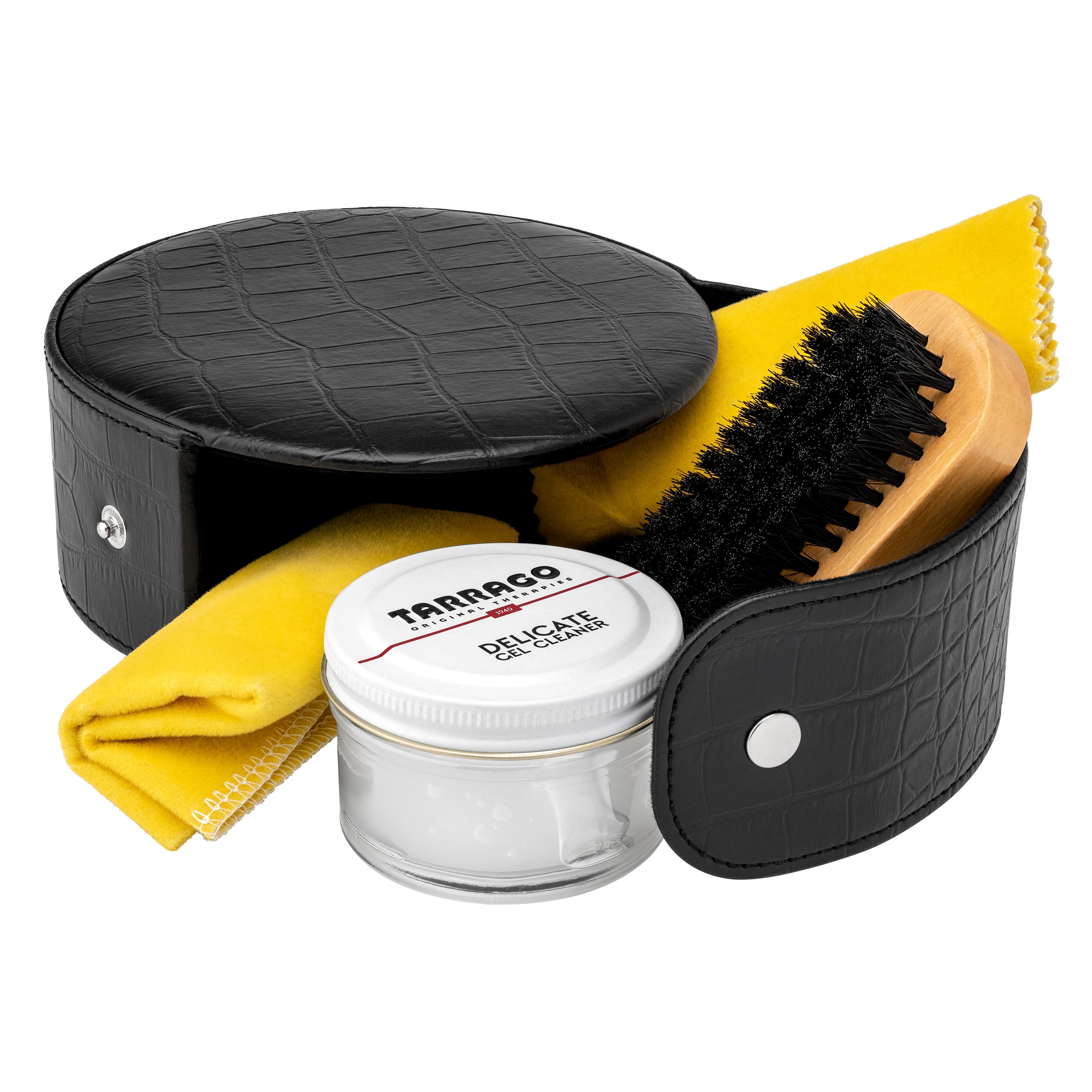 Black Travel Kit for Delicate Leather