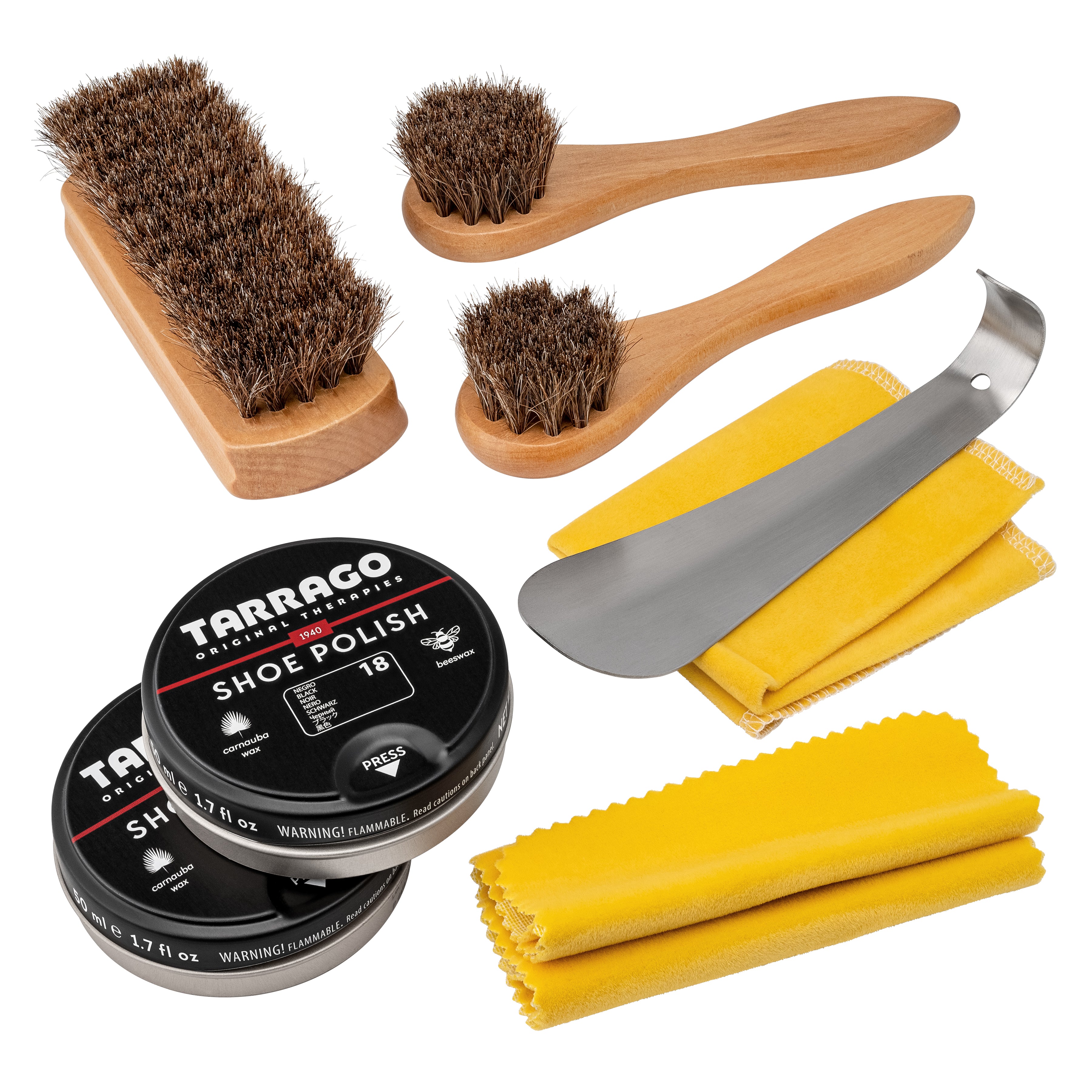Light Brown Shoe Care Travel Kit