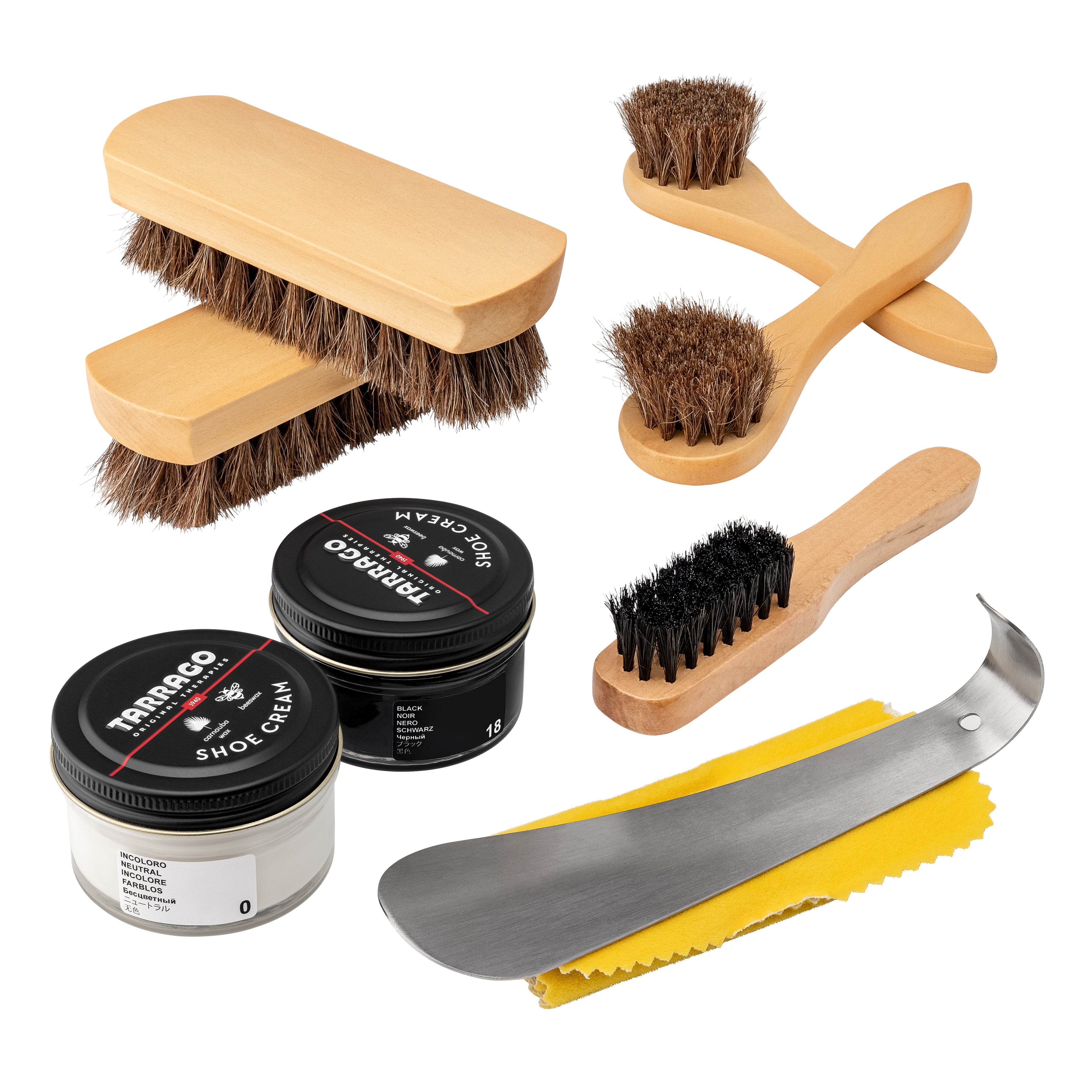 Tarrago Shoe Care Luxury Kit Wooden Brown case
