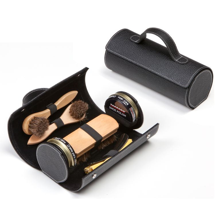 Black Shoe Care Travel Kit
