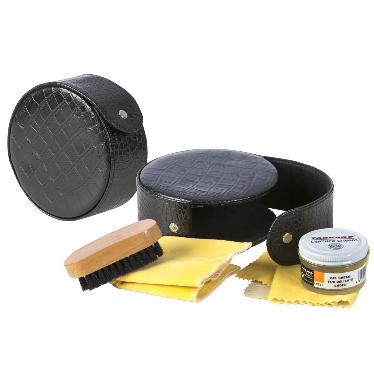 Black Travel Kit for Delicate Leather