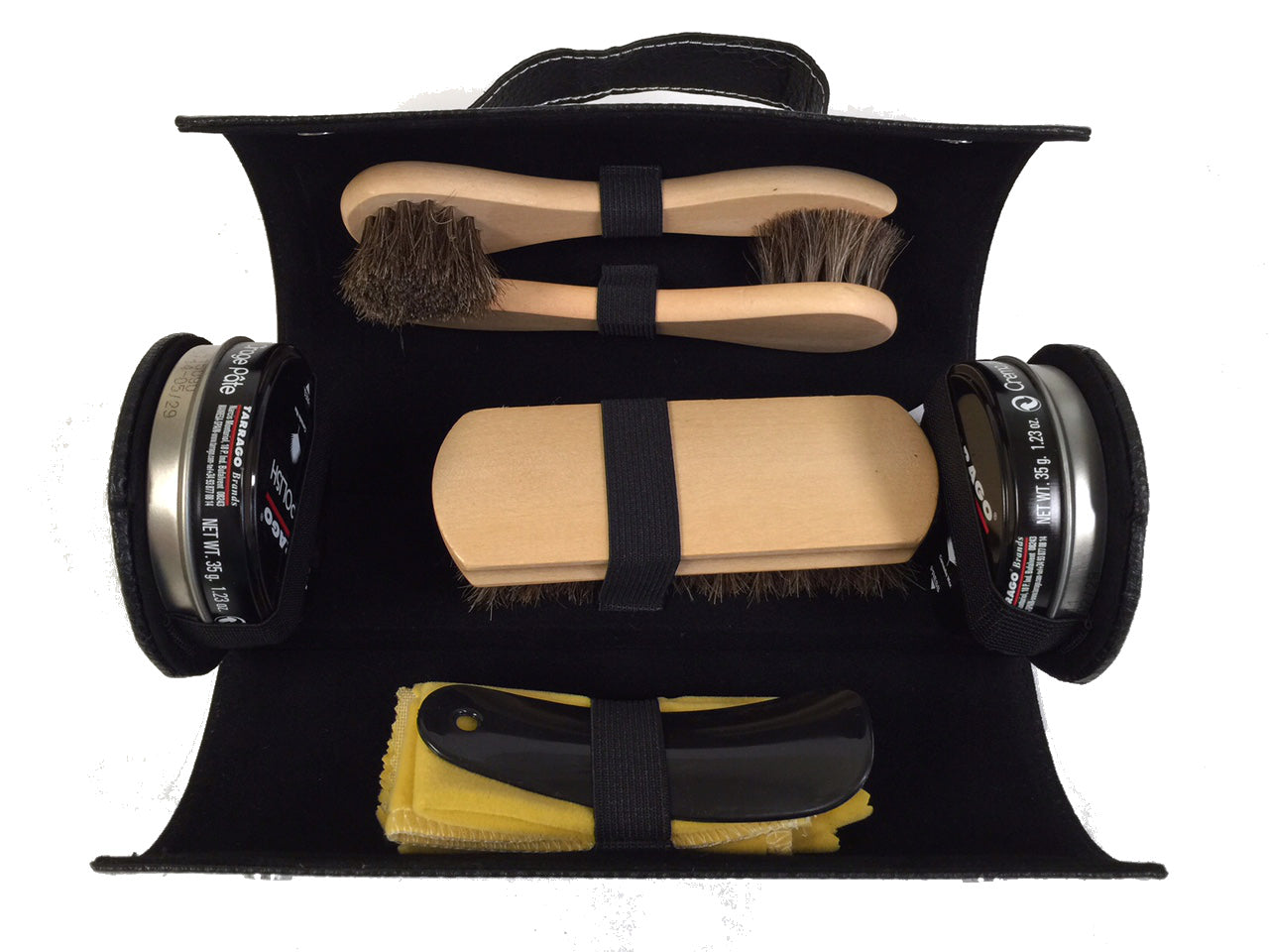 Black Shoe Care Travel Kit