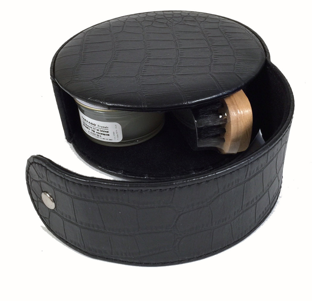 Black Travel Kit for Delicate Leather
