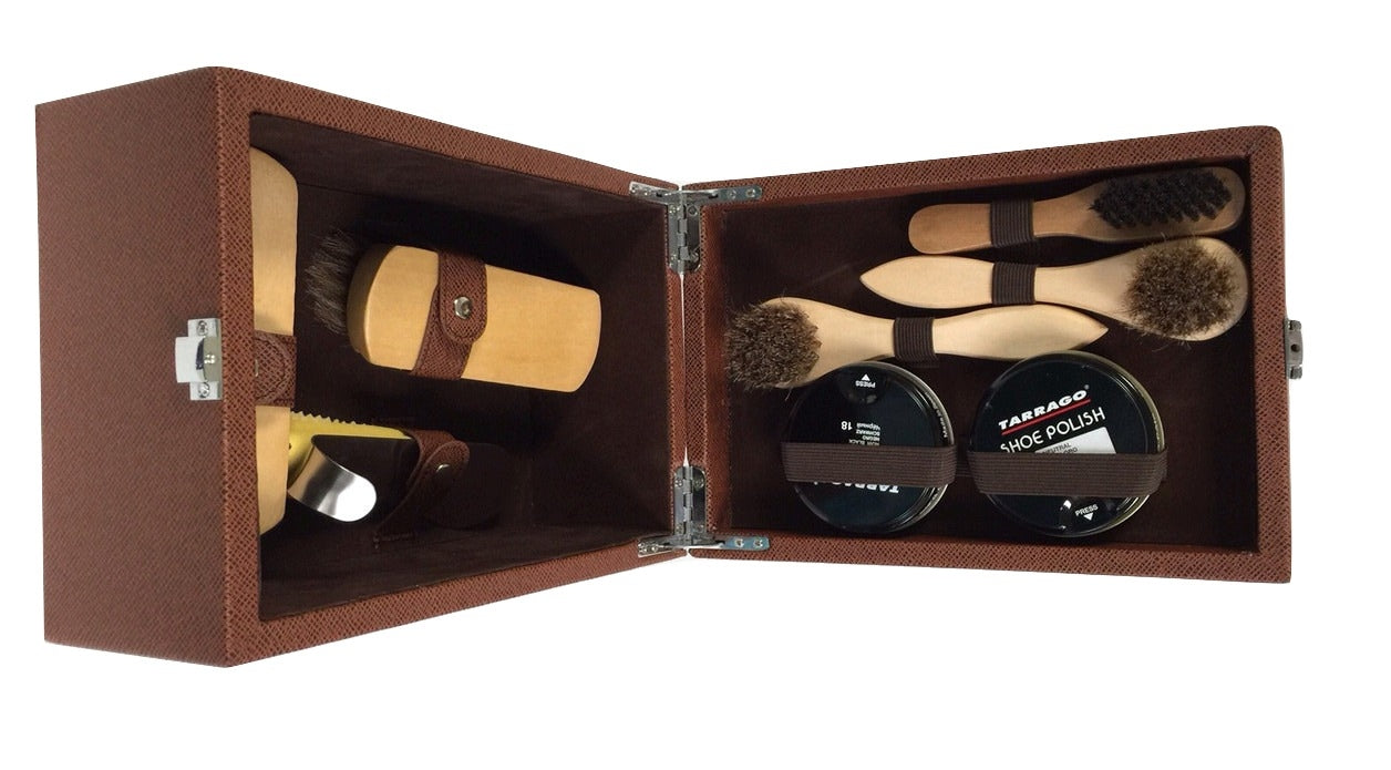 Luxury Wooden Travel Kit for Shoe Care